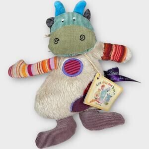 NWT Small 7" Moulin Roty Soft Cow Plush Les Jolis Pas Beaux Poupee Vache Cow